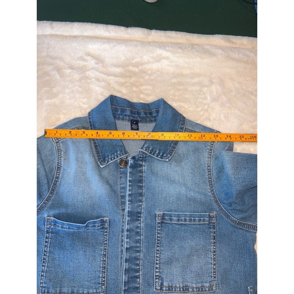 Scoop Women's Stretch Denim Jumpsuit – Size 8, Cropped, Drawstring Waist - Picture 11 of 15
